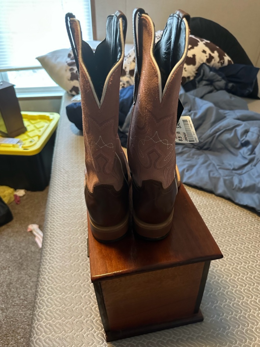 J.B. Dillon Brown and Tan Western Heeled Boots - Picture 5 of 5
